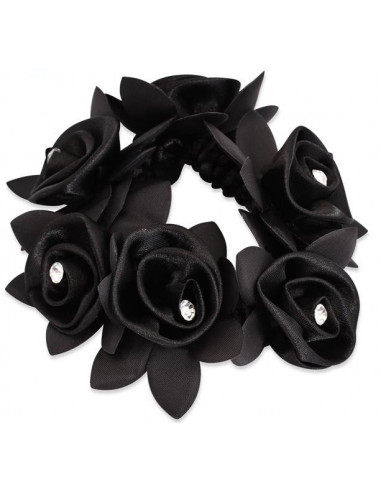 SD Design Diamond Rose Scrunchie Black