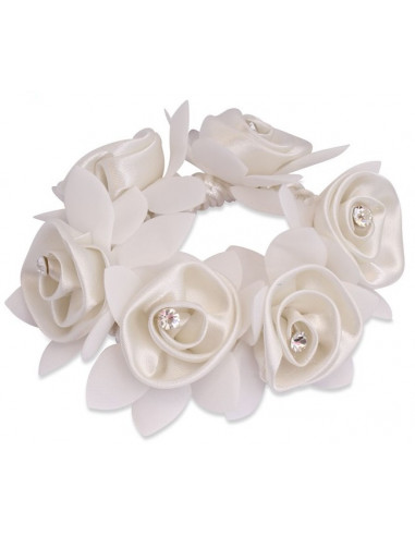 SD Design Diamond Rose Scrunchie White