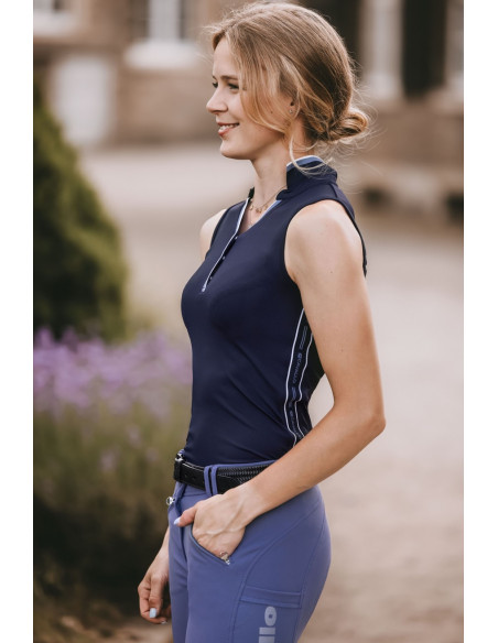 Cavallo Fleur Ärmlös Piké Mörkblå