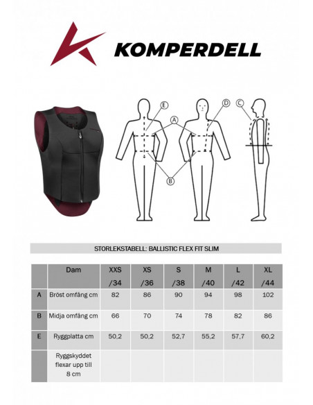 Komperdell Ballistic Flex Fit Slim Black/Silver